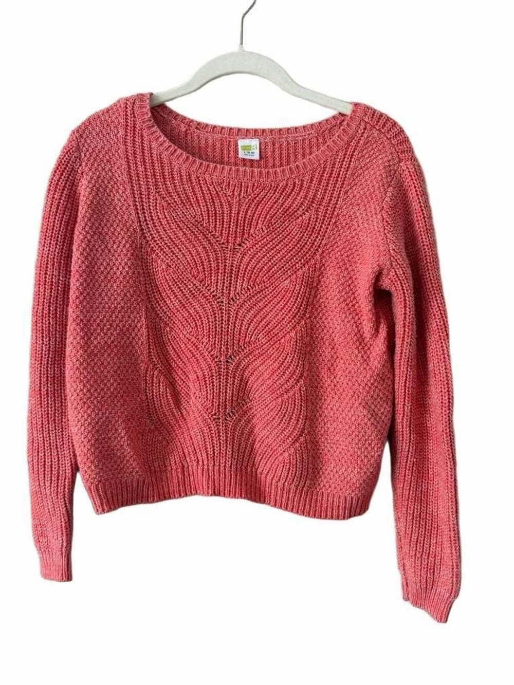 Crazy 8 Pink Marled Cotton Blend Patterned Knit Sweater Size L 10-12